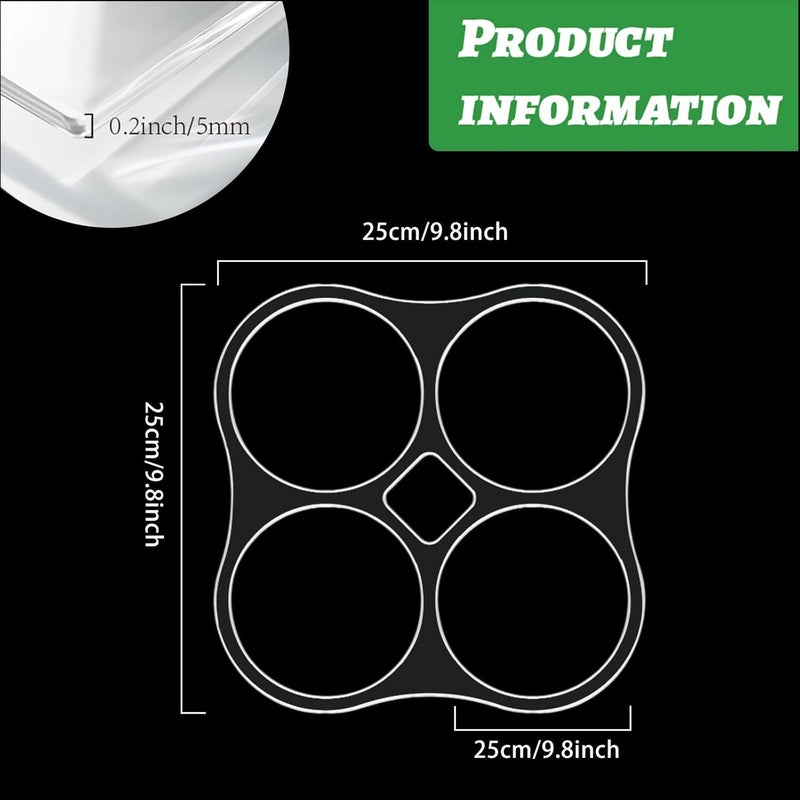 beinkmake 5 in 1 Circle Router Template Acrylic Clear Valet Tray Router Template for Woodworking Drawing Inlay Templates Charcuterie Board Handicraft Decorative 9.8x9.8 inch - Image 2